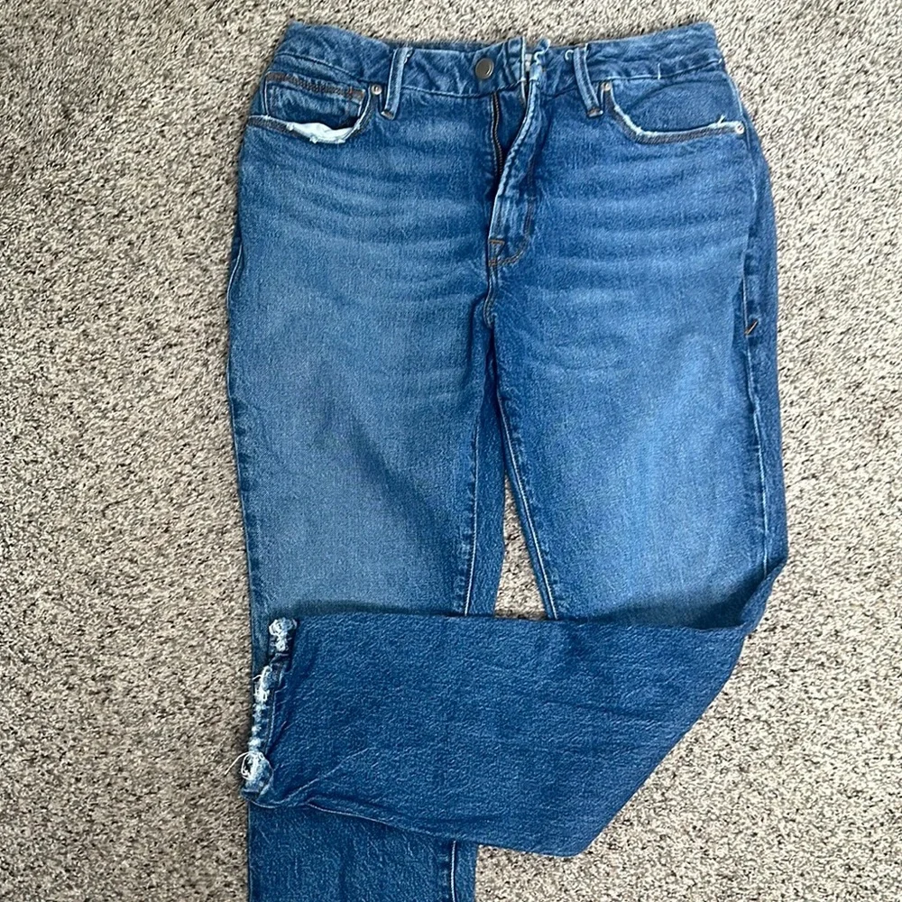 Good American blue straight jeans g o indigo denim ankle size 26 - Picture 5 of 10